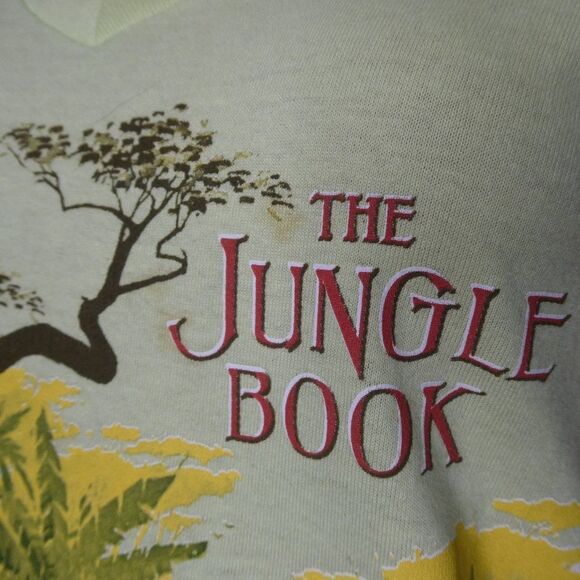 Disney Store The Jungle Book V Neck Graphic T Shirt Baloo Mowgli Green XS - Picture 4 of 6